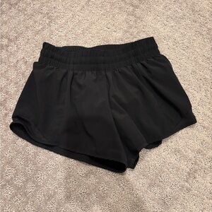 black athletic shorts